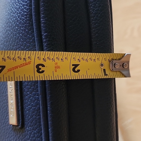 Vintage Calvin Klein Blue Vegan Crossbody Bag Structured Minimalist Design - Picture 15 of 16